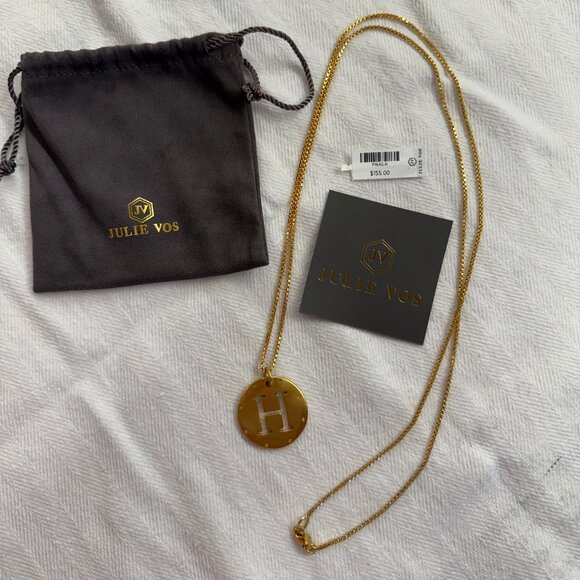 Julie Vos® Monogram Pendant - Letter "H" - Picture 6 of 7